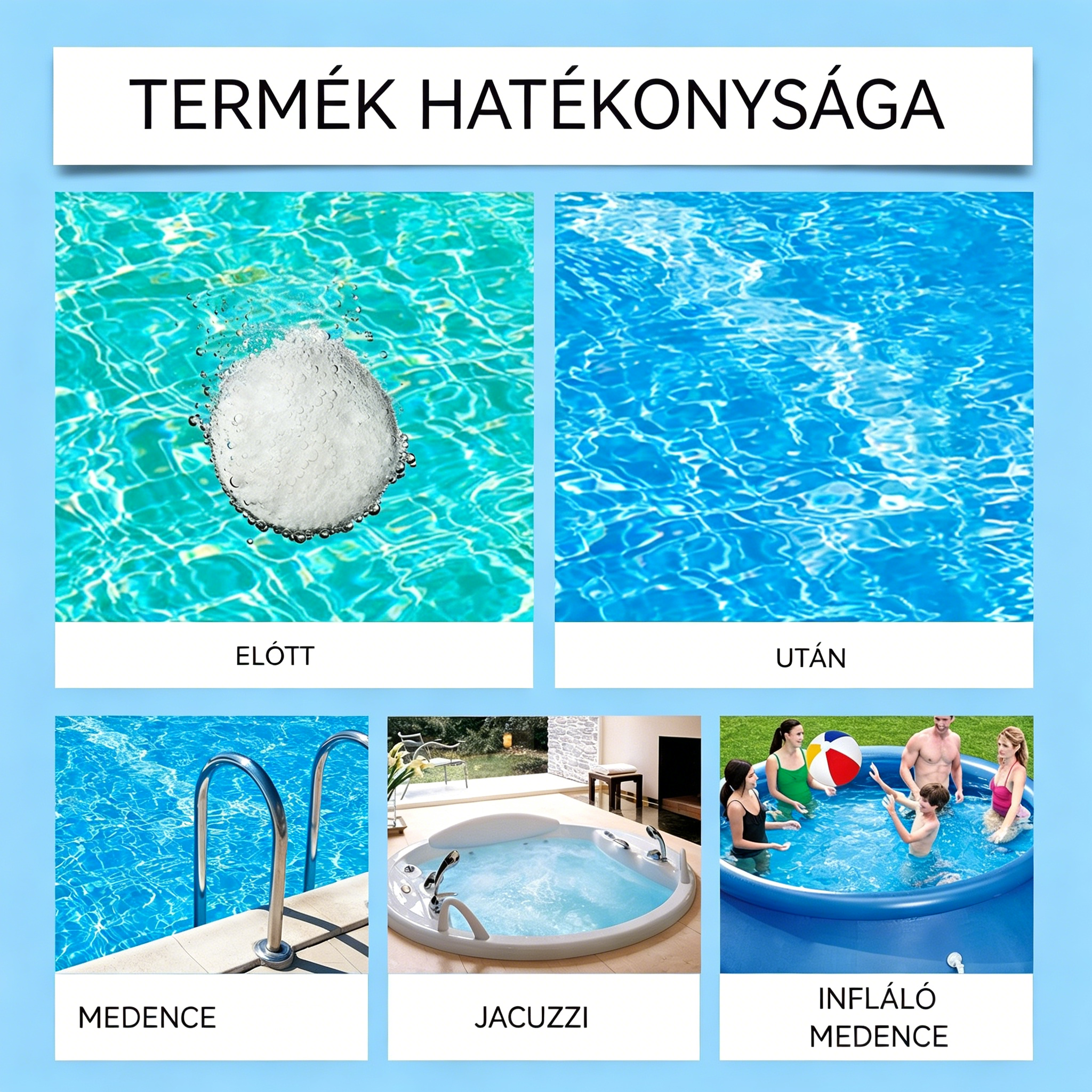 【Vásárolj 1-t, kapsz 1-t ingyen】Medencetisztító tabletták a tiszta, átlátszó vízért.