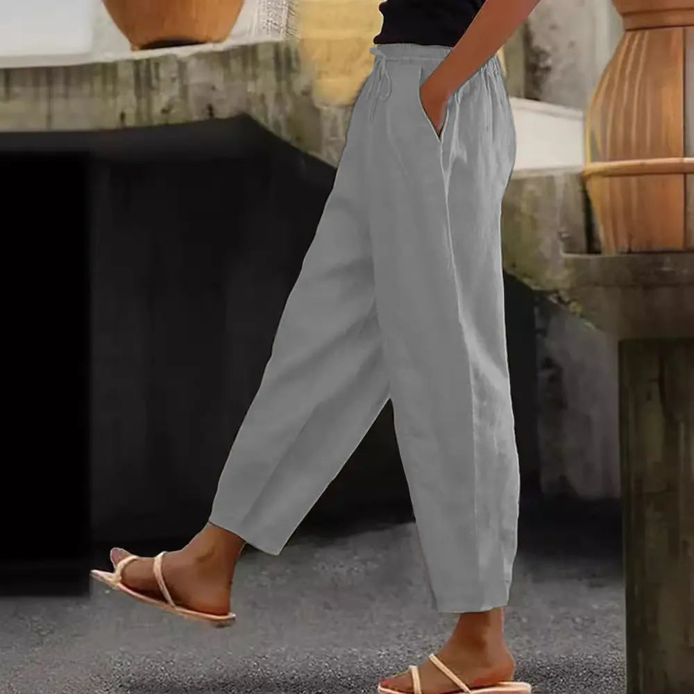 😍💕-50% kedvezmény💕【40-120 kg】Női pamut-len casual nadrág ✅️Utánvéttel