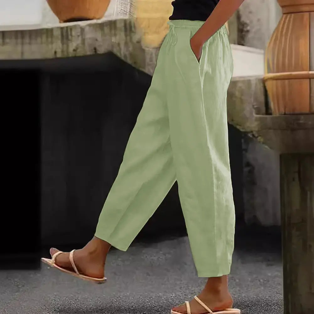 😍💕-50% kedvezmény💕【40-120 kg】Női pamut-len casual nadrág ✅️Utánvéttel