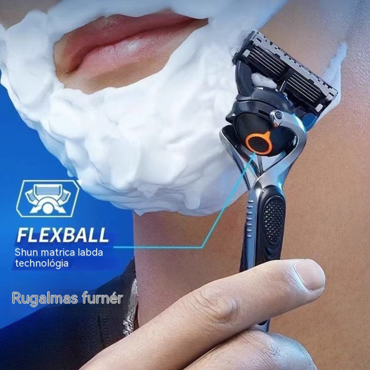 【24 pengéből álló készlet + 1 pengetartó + tárolódoboz】Férfi borotva pótpenge-készlet + nyél - ultraéles rozsdamentes acél pengék a sima borotválkozásért