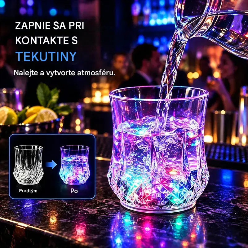 【50% kedvezmény, csak korlátozott ideig!】✨💎Crystal pohárkészlet italokhoz, folyadék által aktivált LED-világítással🥂