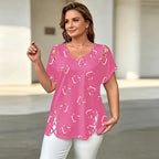 【S-5XL】V-nyakú póló szívecskés áttöréssel – stílusos és egyedi!
