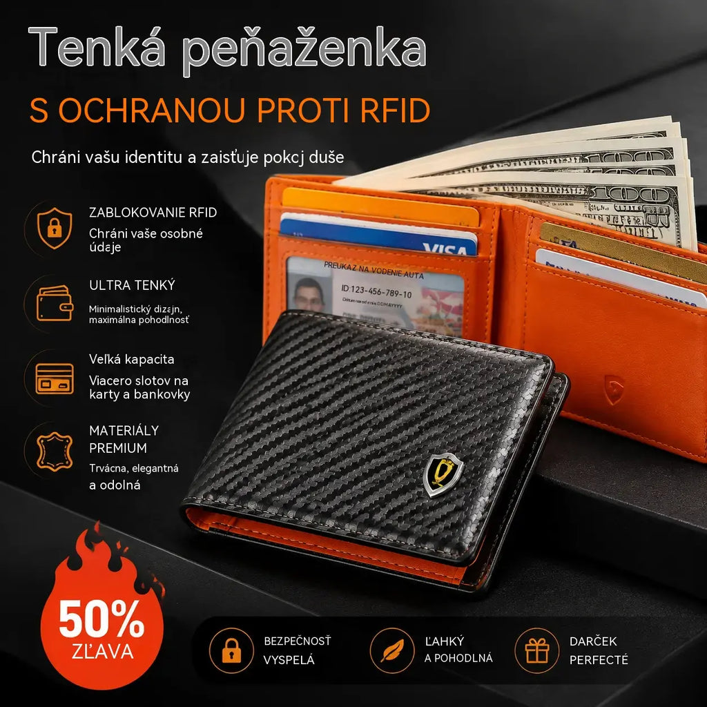 【Korlátozott ideig 50% kedvezmény!】Vékony RFID-blokkoló férfi pénztárca