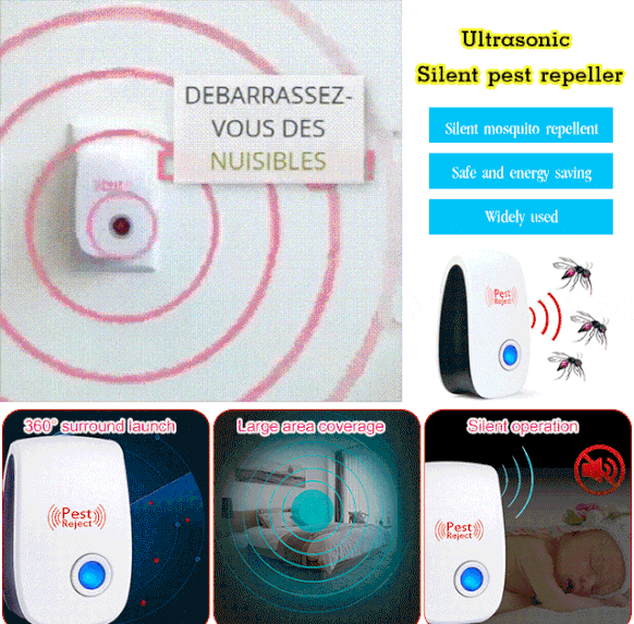 【50% OFF】【Speciális csomag】🔥【3 db】Fizikai csendes ultrahangos patkány- és kártevőriasztó és patkányriasztó