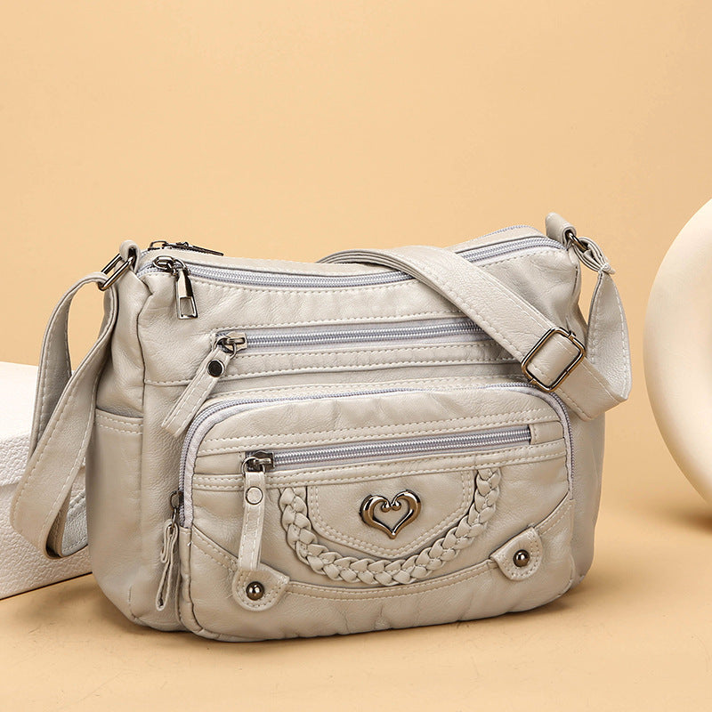 💐【50% KEDVEZMÉNY!】🎁Női puha PU keresztpántos táska – Több zseb a tökéletes rendszerezésért 👜🔑