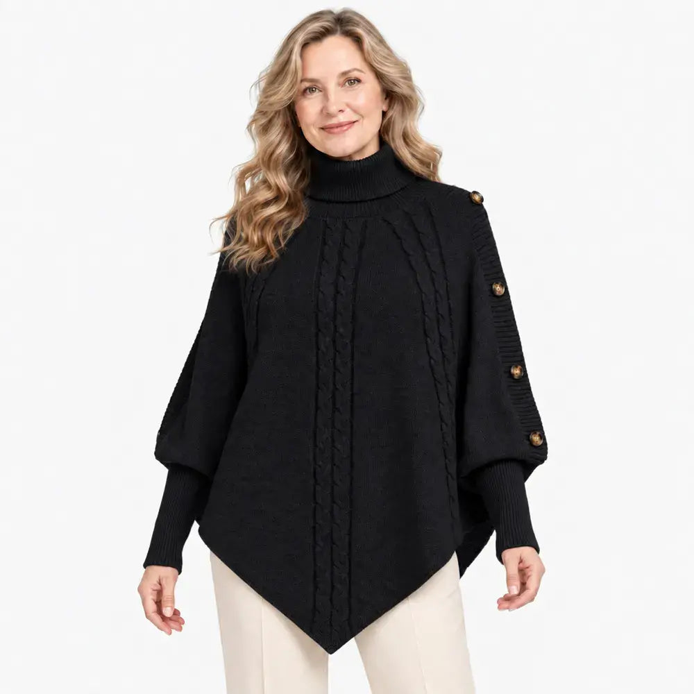 【S–3XL】Abszolút sláger az őszi-téli szezonra! Ez a meleg, kötött poncsó könnyedén elfedi az alak kisebb tökéletlenségeit. ✨