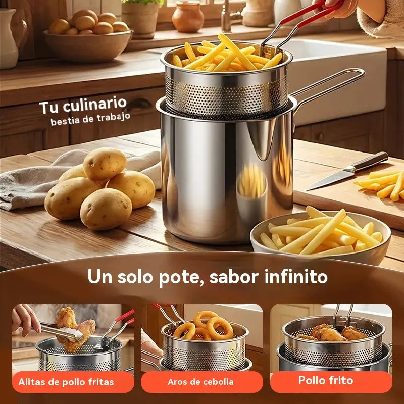 🔥Akciós ajánlat az utolsó napon, spóroljon 50%-ot! 🎁 Többfunkciós, 304-es rozsdamentes acélból készült fritőz