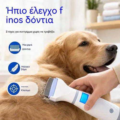 Elektromos porszívós bolha- és tetűirtó fésű háziállatok számára | Vegyszermentes, azonnali paraziteltávolítás, biztonságos ápolás érzékeny szőrzethez