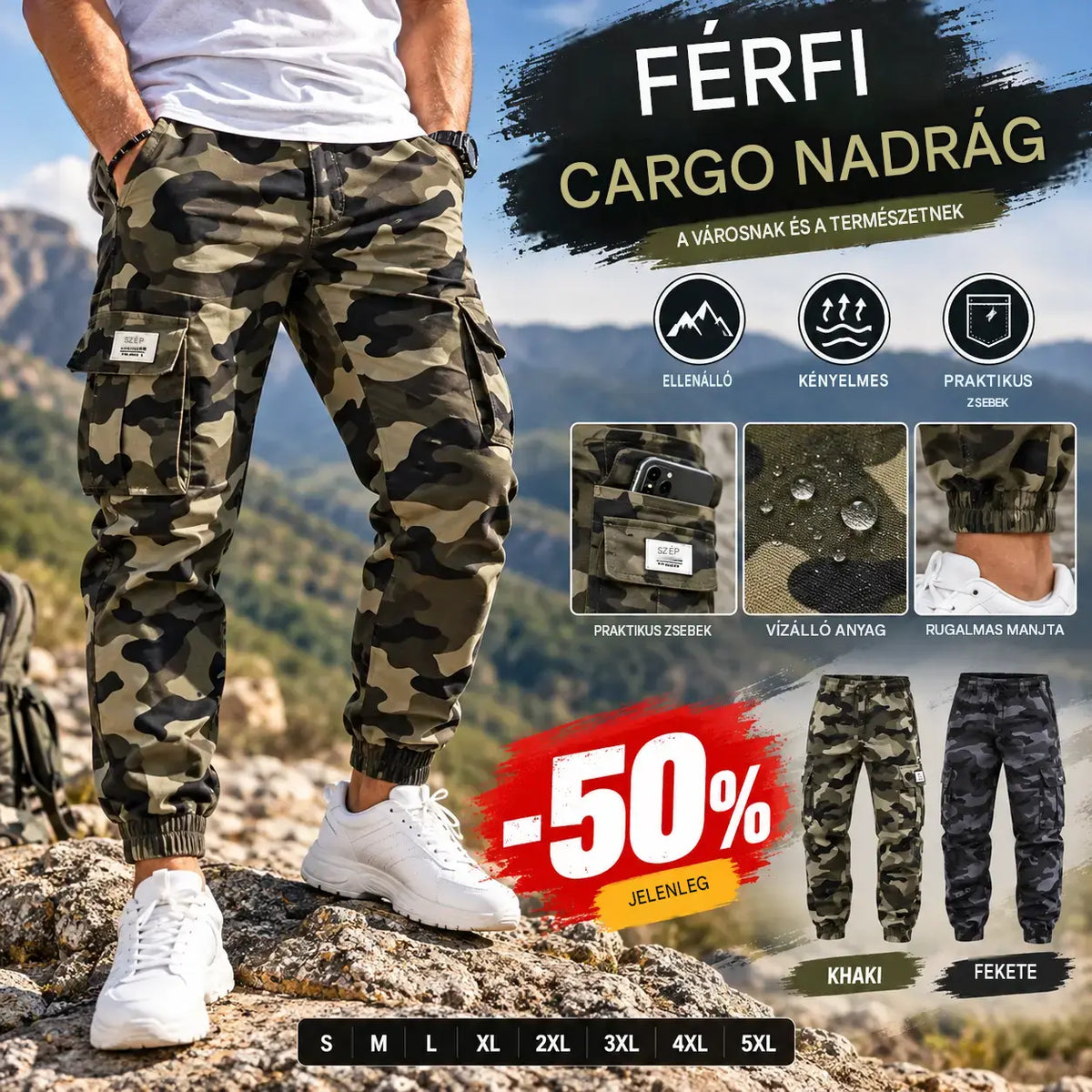 🛠️ 50% KEDVEZMÉNY! 👖 Tartós taktikai munkanadrág - nejlon és pamut keverékéből, számos funkcionális zsebbel, ideális kültéri munkavégzéshez 🌲