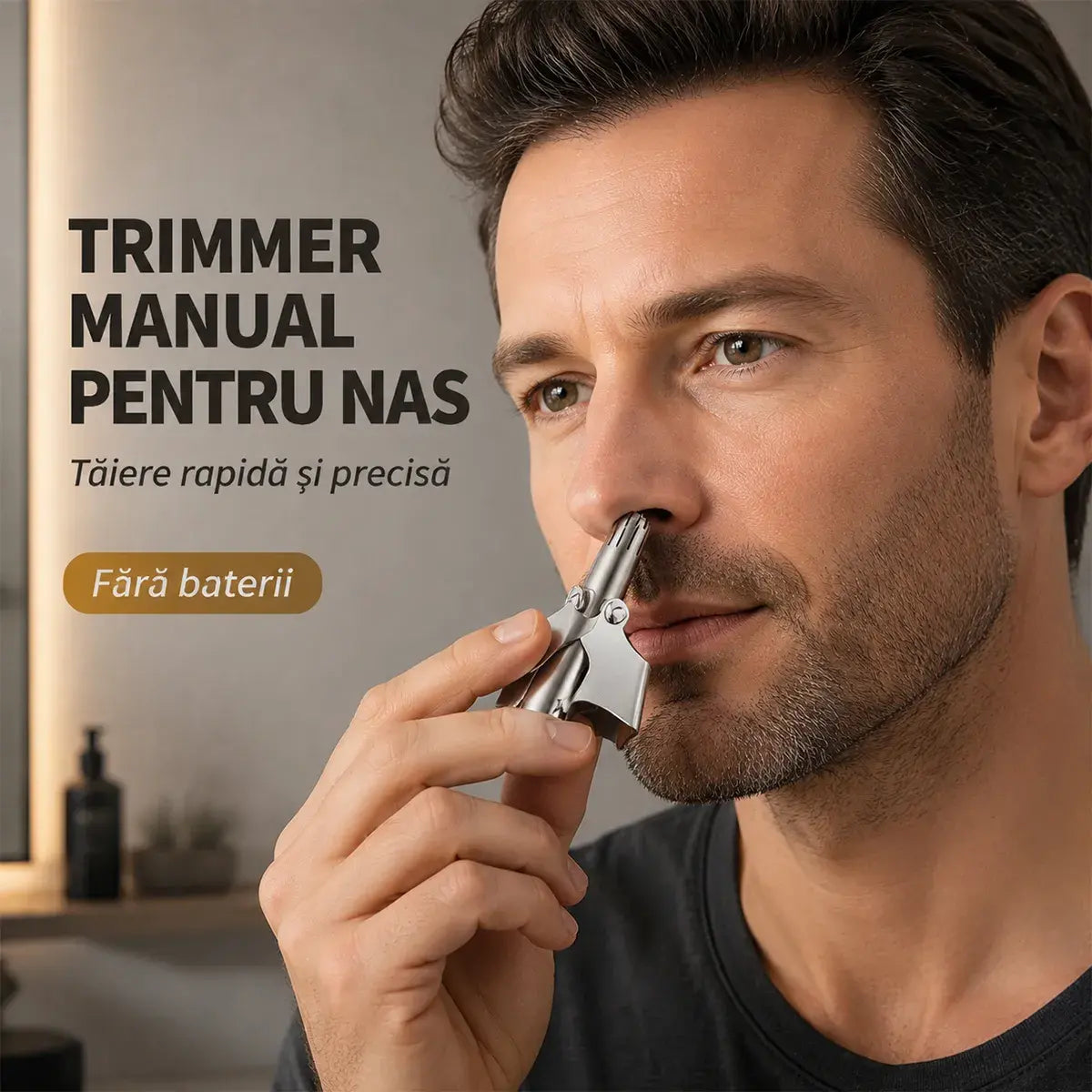 Prémium rozsdamentes acél kézi orrszőrnyíró – 360°-ban forgó fej, 24 penge, húzás és csípés nélkül, mosható és kompakt, unisex ✂️✨🚿