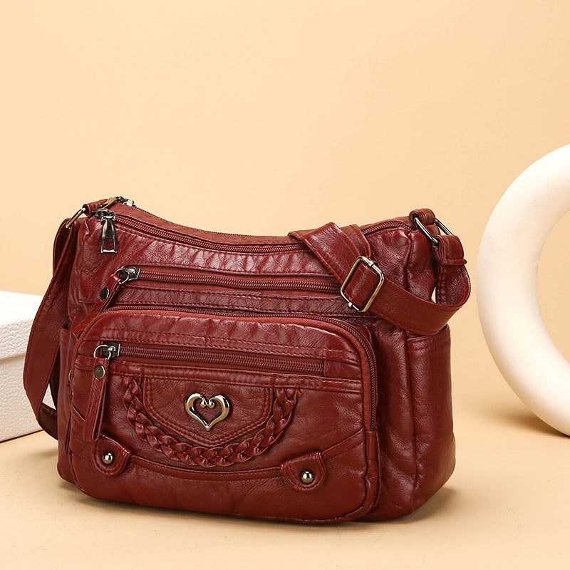 💐【50% KEDVEZMÉNY!】🎁Női puha PU keresztpántos táska – Több zseb a tökéletes rendszerezésért 👜🔑