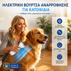 Elektromos porszívós bolha- és tetűirtó fésű háziállatok számára | Vegyszermentes, azonnali paraziteltávolítás, biztonságos ápolás érzékeny szőrzethez