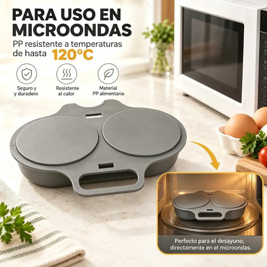 🎁2 darab💥Mikrohullámú tojásfőző: dupla rekeszes, tapadásmentes és könnyen tisztítható