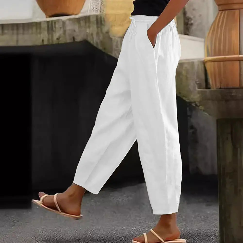 😍💕-50% kedvezmény💕【40-120 kg】Női pamut-len casual nadrág ✅️Utánvéttel