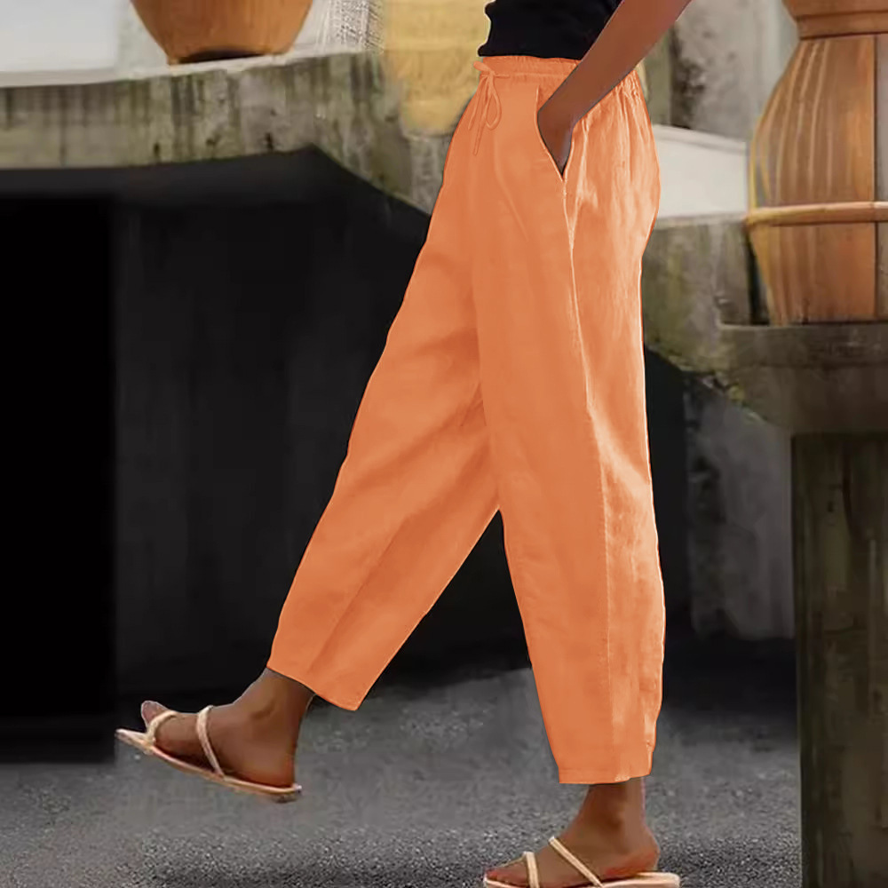 😍💕-50% kedvezmény💕【40-120 kg】Női pamut-len casual nadrág ✅️Utánvéttel