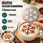 【50% kedvezmény!】☕【9 tétel 8400 Ft】 Rozsdamentes acél sablon kávé-latte art készítéséhez