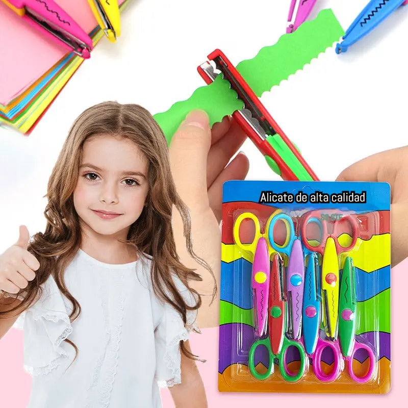 【Időszakos 50% kedvezmény!】🥰【6 darabos készlet】✂️🌈 Gyermek biztonsági olló készlet (barkácsprojektekhez)