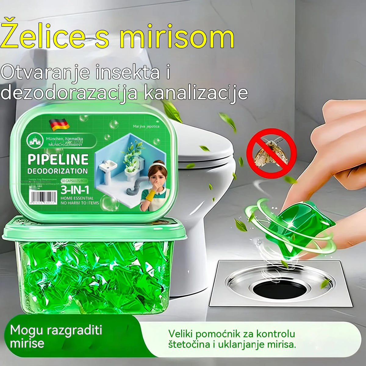 【Időszakos 50% kedvezmény】【Vásárolj 1-et, és 2-t kapsz ajándékba!】Bioenzimes kapszulák a kellemetlen szagok megszüntetésére a lefolyóból