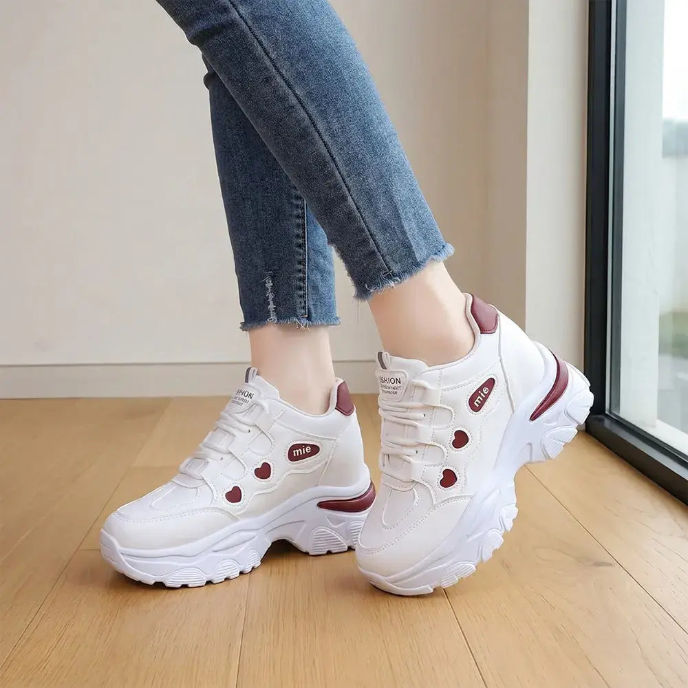 🔥【35-42】👟Női Chunky Dad platform tornacipők - Rejtett éktalpú - Fűzős, hétköznapi, színblokkos tornacipők 2026