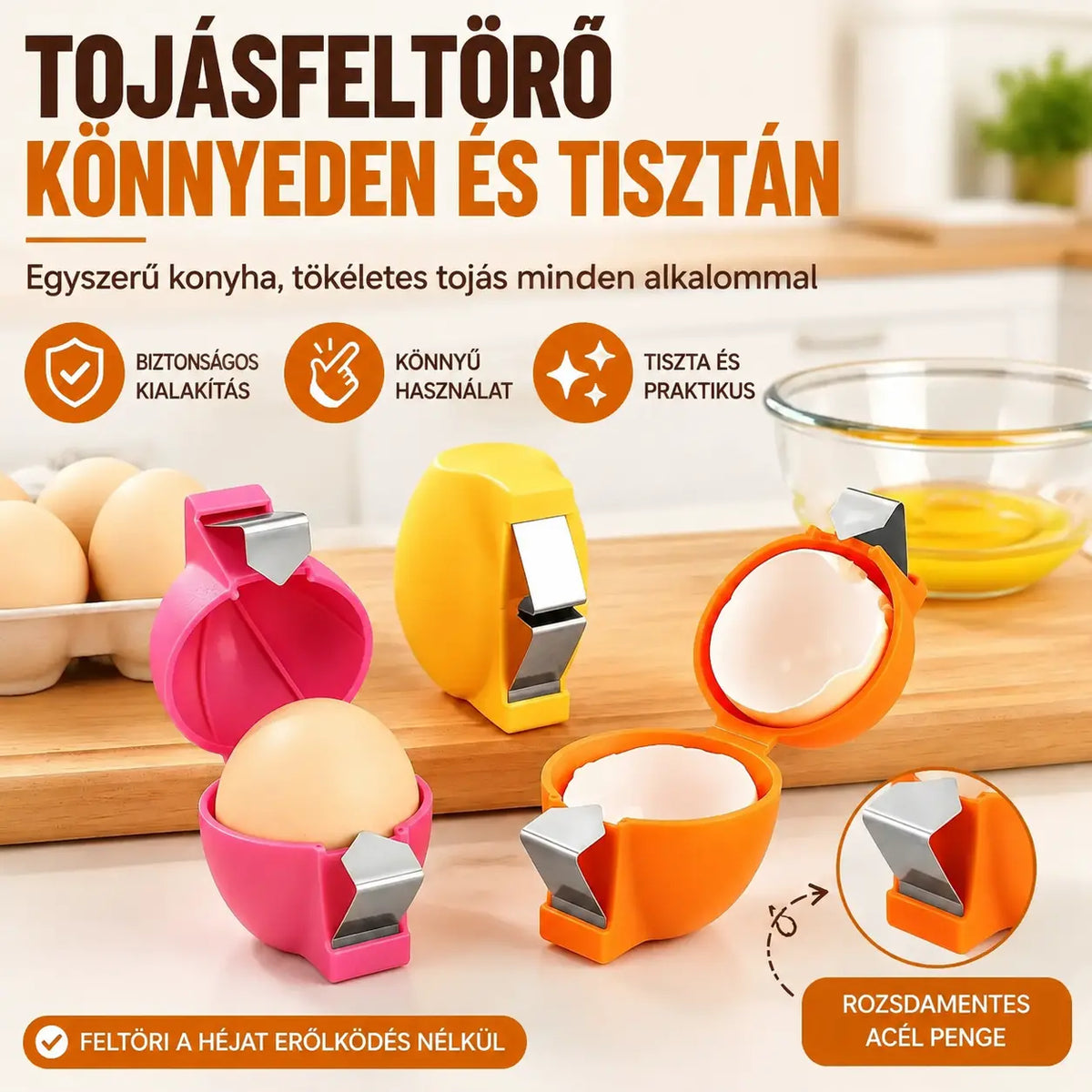 🔥【50% kedvezmény】🔥3 darab🥚 Tojásnyitók