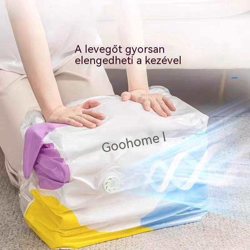 🧳【5 darabos készlet 9800 Ft】💨 Nagy, összenyomható vákuumos tárolózsák: nincs szükség pumpára, szivárgásmentes, és ideális helytakarékosságra bőröndökben és otthon ✈️