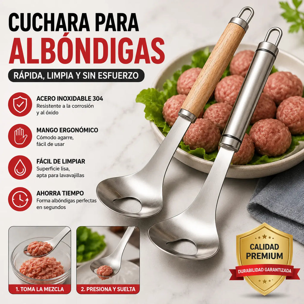 🍖 【2 darabos készlet】304 rozsdamentes acél húsgombóc készítő – ideális hús- és halgombócok készítéséhez, tökéletes otthoni főzéshez 🥄