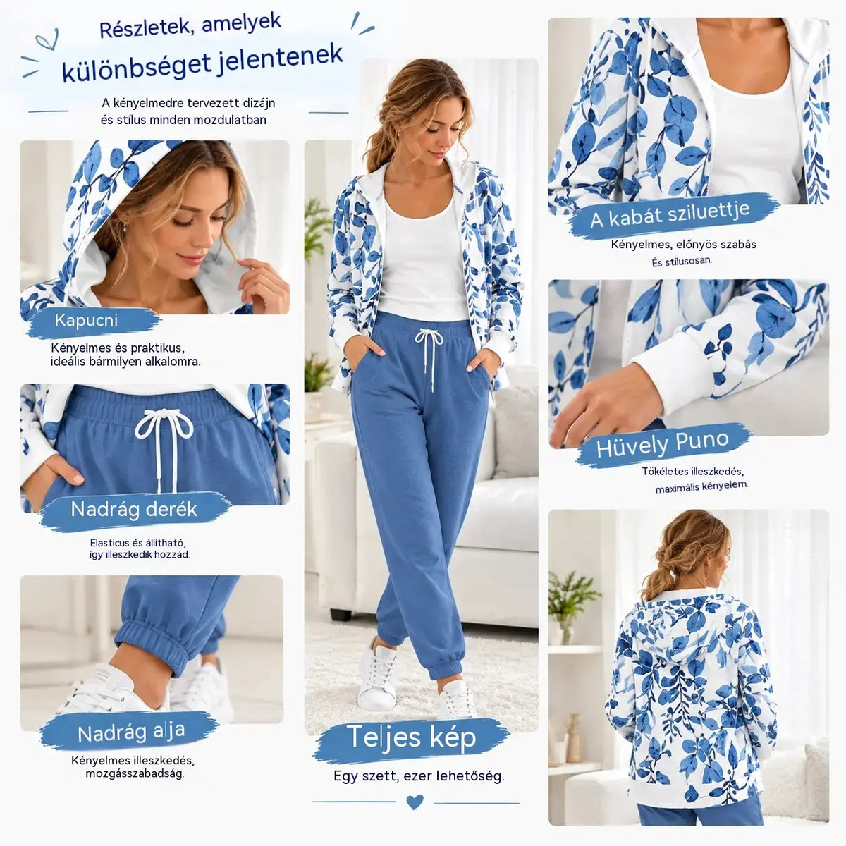 【50% kedvezmény, csak korlátozott ideig!】【S-3XL】💃 💖 Új, 2026-os otthoni szett – egyszerű és elegáns.