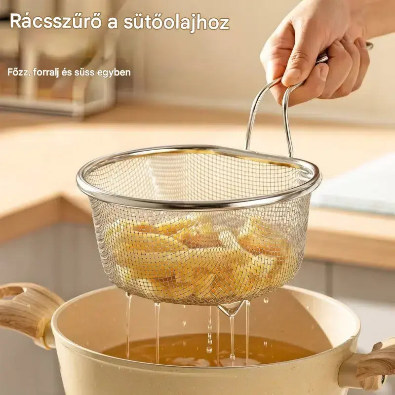 🔥🥳50% KEDVEZMÉNY🥗🍲Rozsdamentes acél hálós szűrőkosár