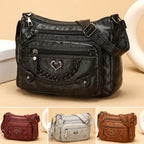 💐【50% KEDVEZMÉNY!】🎁Női puha PU keresztpántos táska – Több zseb a tökéletes rendszerezésért 👜🔑