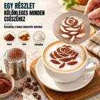 【50% kedvezmény!】☕【9 tétel 8400 Ft】 Rozsdamentes acél sablon kávé-latte art készítéséhez