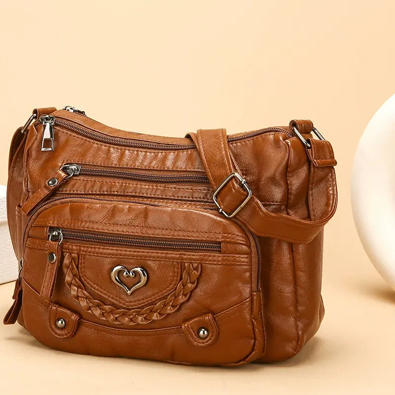💐【50% KEDVEZMÉNY!】🎁Női puha PU keresztpántos táska – Több zseb a tökéletes rendszerezésért 👜🔑