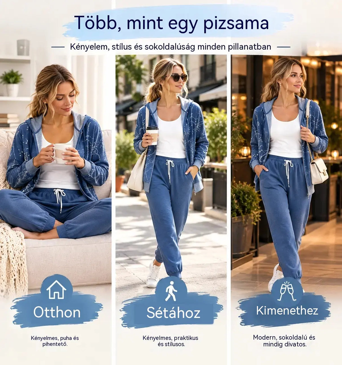 【50% kedvezmény, csak korlátozott ideig!】【S-3XL】💃 💖 Új, 2026-os otthoni szett – egyszerű és elegáns.