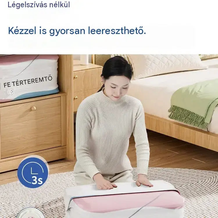 👕📦 【5 részes készlet】Kompressziós ruhatároló zsákok; nem igényel porszívózást, megerősített kialakítás