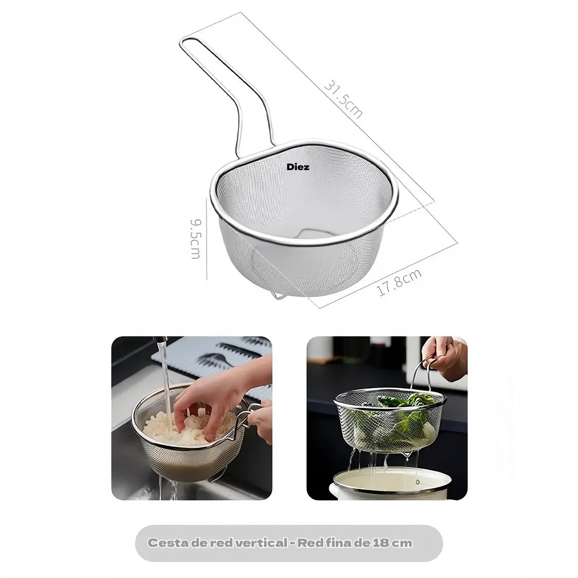 🔥🥳50% KEDVEZMÉNY🥗🍲Rozsdamentes acél hálós szűrőkosár