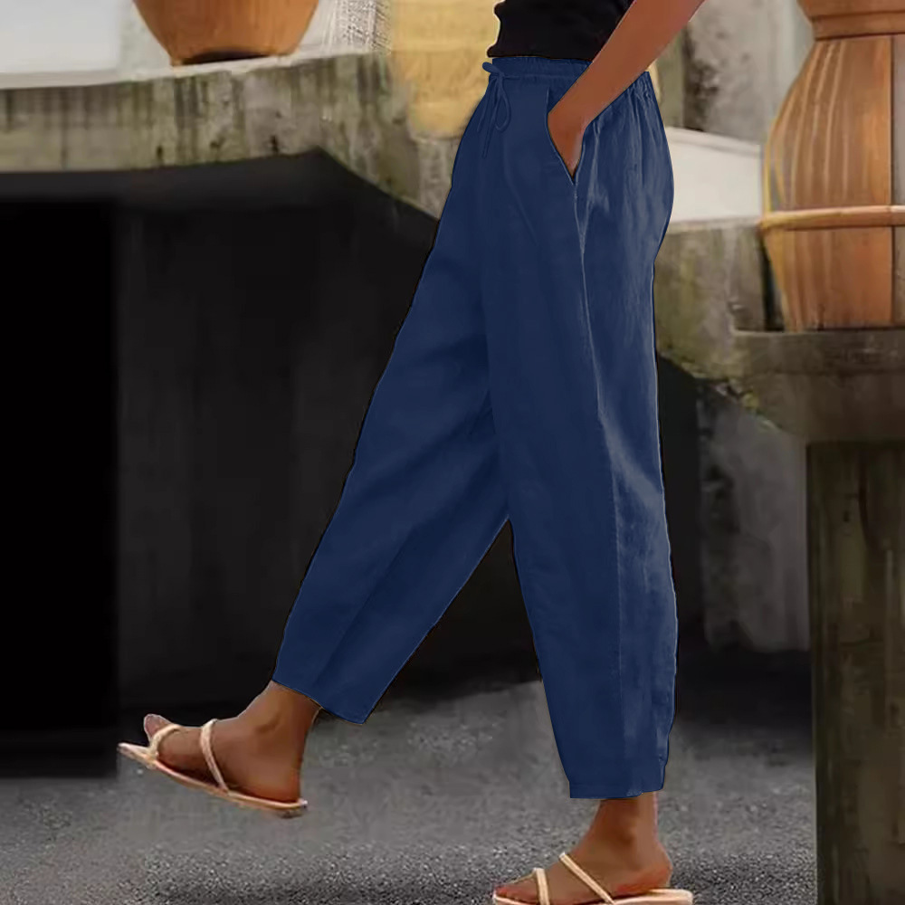😍💕-50% kedvezmény💕【40-120 kg】Női pamut-len casual nadrág ✅️Utánvéttel