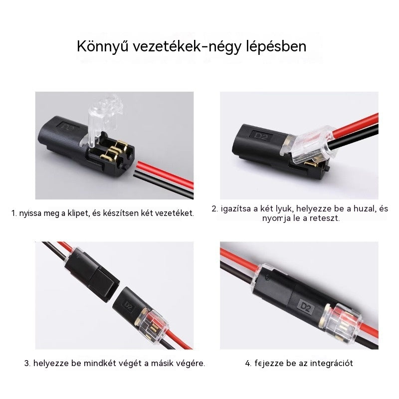 【kedvezmény!】Csupaszodásmentes csatlakozó, reteszelő csattal, biztonságos zárással és csúszásgátlóval