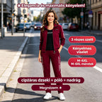 【Időkorlátozott 50% kedvezmény!】🌸 Elegancia és maximális kényelem! Elegáns 3 részes női szabadidőruha (cipzáras dzseki + póló + nadrág / Méretek: M–6XL)! ✨