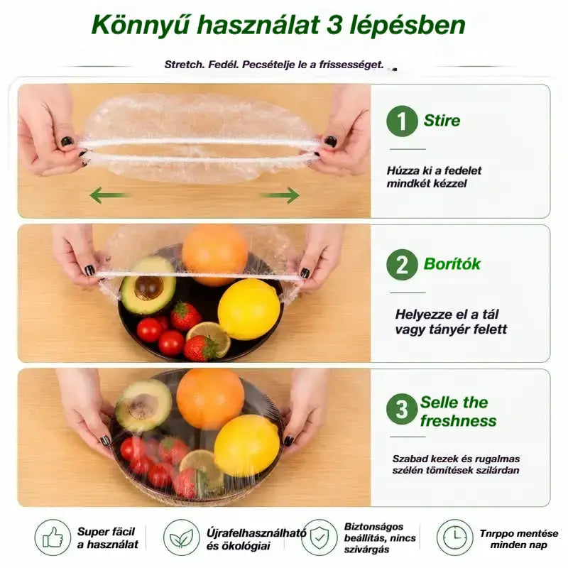 ⏳50% kedvezmény🔥【300 darab】🎉Minél többet vásárolsz, annál többet spórolsz🎁Eldobható, rugalmas ételvédők, tálakhoz és tányérokhoz alkalmasak