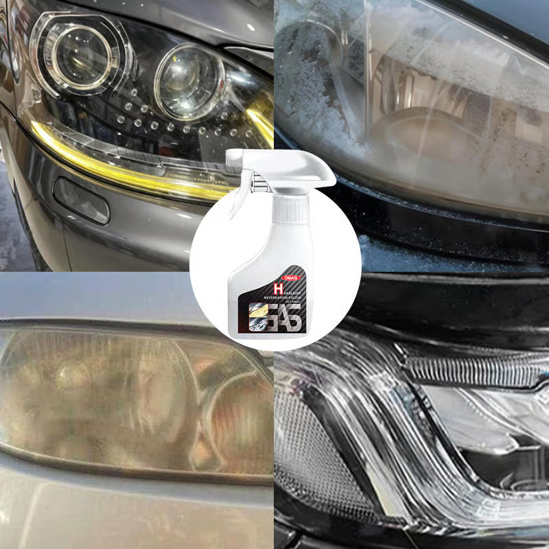 🔧🚗【Vásárolj 1-et, a második ingyen van】Fényszóró-javító folyadék - Dörzsölésmentes (Permetezd, töröld át és polírozd)