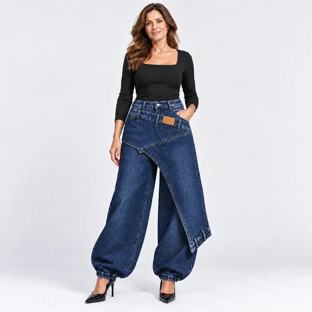 👖【Féláron, csak korlátozott ideig!】【XS-3XL】Stílusos és kényelmes, bő szárú farmer ✨💞