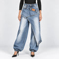 👖【Féláron, csak korlátozott ideig!】【XS-3XL】Stílusos és kényelmes, bő szárú farmer ✨💞