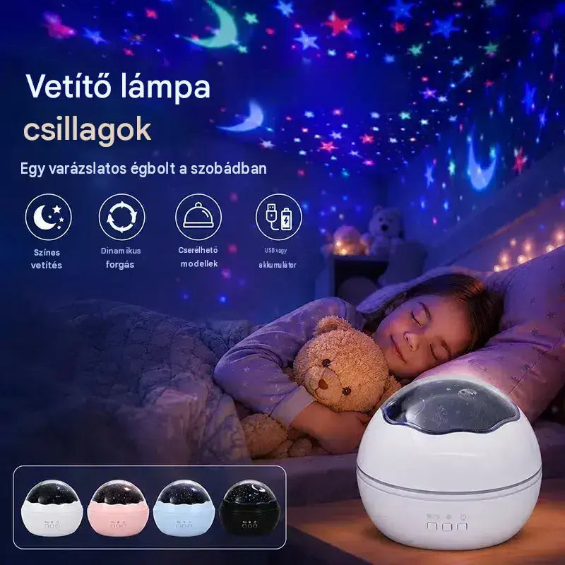 🌠✨Csillagos Égbolt Projektor, Éjszakai Fény ⎜ Forgó LED Lámpa🎁