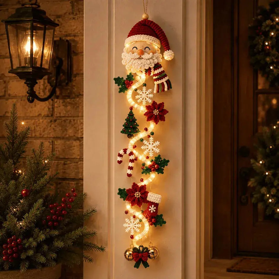 🎄 MerryCascade világító karácsonyi ajtódísz | 6 ünnepi dizájn, meleg fény, 3D részletek és helytakarékos függőleges kialakítás✨