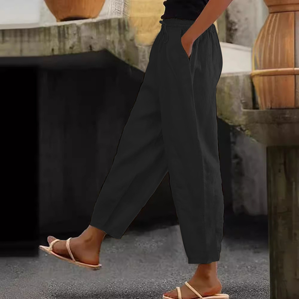 😍💕-50% kedvezmény💕【40-120 kg】Női pamut-len casual nadrág ✅️Utánvéttel