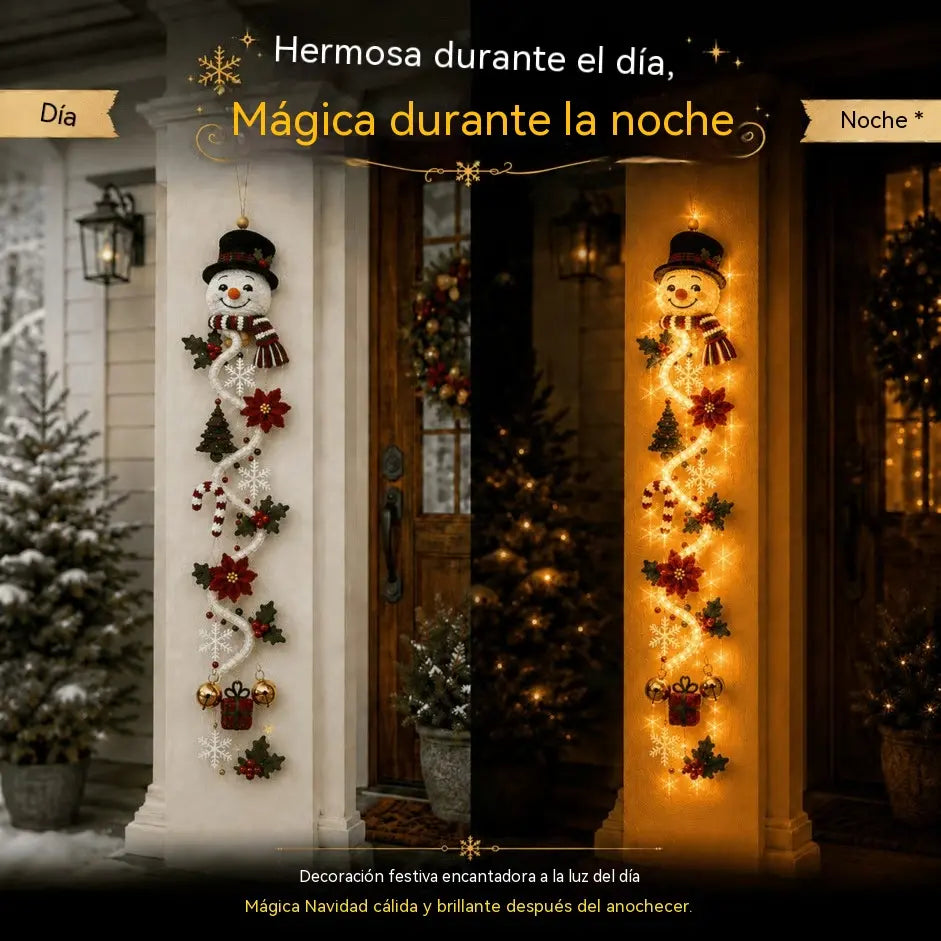 🎄 MerryCascade világító karácsonyi ajtódísz | 6 ünnepi dizájn, meleg fény, 3D részletek és helytakarékos függőleges kialakítás✨