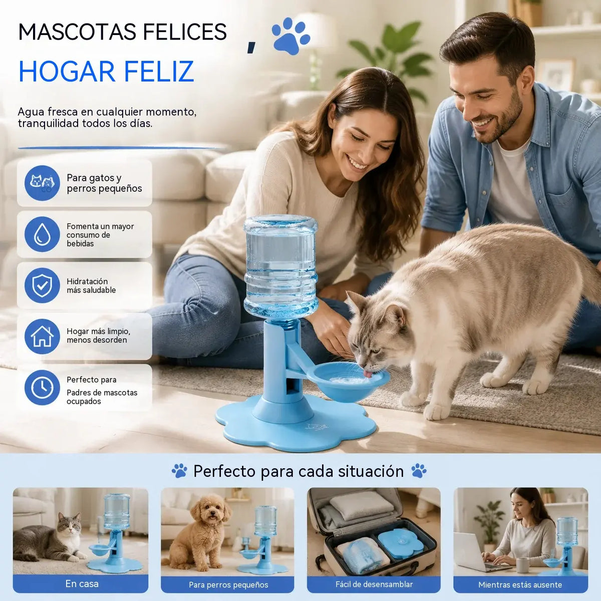 🐾 Automata kisállat vízadagoló – gravitációs önutántöltő itatótál kutyáknak és macskáknak