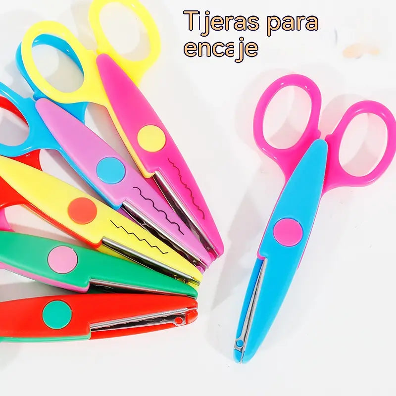 【Időszakos 50% kedvezmény!】🥰【6 darabos készlet】✂️🌈 Gyermek biztonsági olló készlet (barkácsprojektekhez)