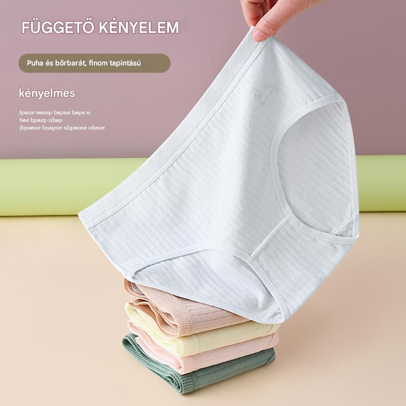 💓(7db) 【kedvezménnyel】Női egyszerű és fejlett antibakteriális fehérnemű magas derékkal, 35-90kg súlyú nők számára-U