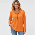 【Időszakosan 50% kedvezmény!】✨【S-5XL】Ženski jednobojni top s elegantnom plisiranom tkaninom, ovratnikom Petra Pana, zatvaračem na patentni zatvarač i klasičnim krojem preko ramena.