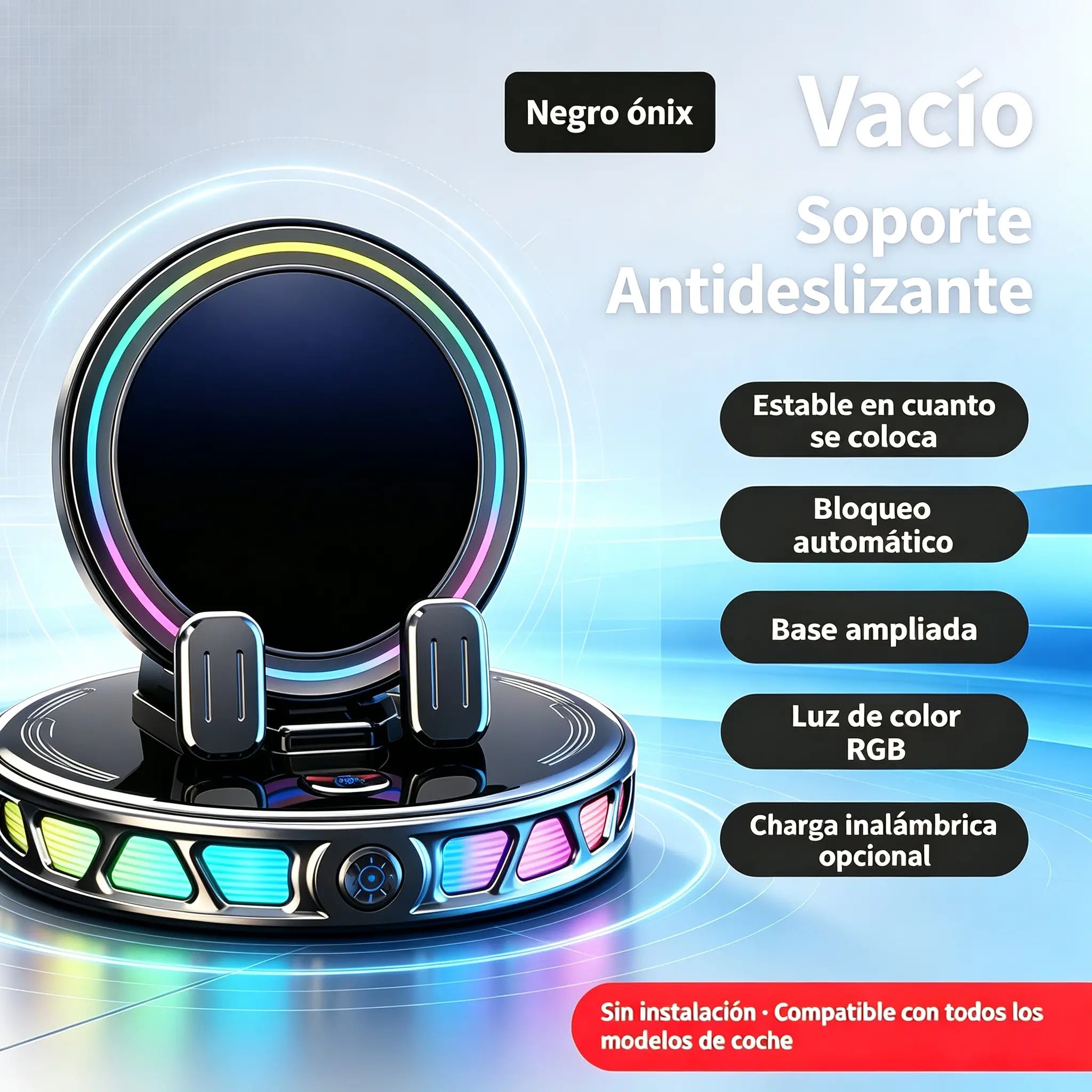 📱 RGB autós telefontartó automatikus rögzítéssel és 15 W-os vezeték nélküli töltéssel